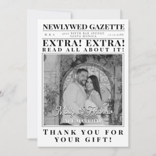 Creative Custom Minimalistisch Newspaper Foto Wedd Einladung