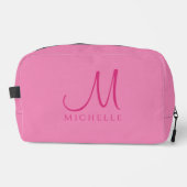 Creative Custom Typografy Name Monogram Pink Waschbeutel (Vorderseite)