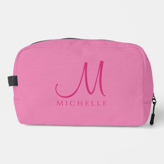 Creative Custom Typografy Name Monogram Pink Waschbeutel (Vorderseite)