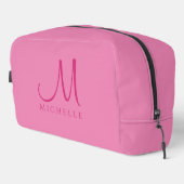 Creative Custom Typografy Name Monogram Pink Waschbeutel (Rechte Ecke)