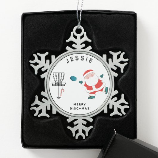Creative Disk Golf Schneeflocken Zinn-Ornament (Box)