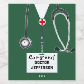 Creative Doctor Grad Party Weinetikett (Einzelnes Label)