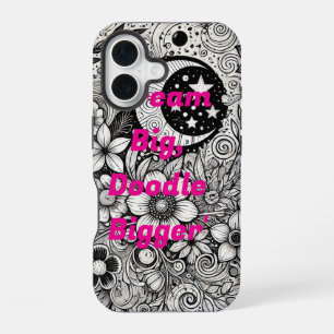Creative Doodle Art Phone Case - Einzigartig handG iPhone 16 Hülle