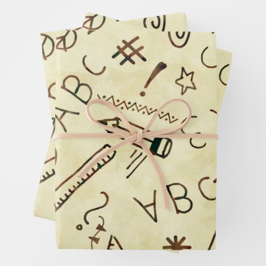 Creative Doodle School, Lehrerin, Thema Muster Geschenkpapier Set (Beispiel)