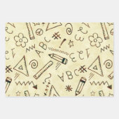 Creative Doodle School, Lehrerin, Thema Muster Geschenkpapier Set (Vorderseite)