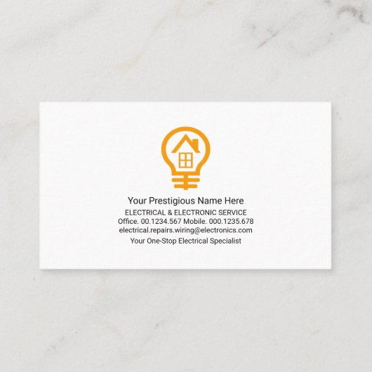 Creative Electrical Bulb Filament Visitenkarte (Rückseite)