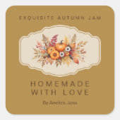 Creative Elegant Autumn Bouquet Flowers Berries Quadratischer Aufkleber (Vorderseite)