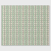 Creative elegant retro green stripes holy berry geschenkpapier (Flach)