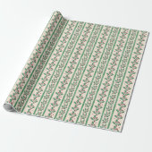 Creative elegant retro green stripes holy berry geschenkpapier (Ungerollt)