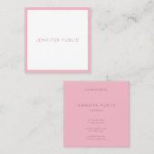 Creative Elegant Rosa Weiße Moderne Vorlage Trendy Quadratische Visitenkarte (Vorne/Hinten)