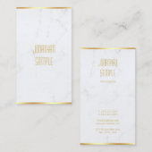 Creative Elegant White Marble Gold Name Modern Visitenkarte (Vorne/Hinten)
