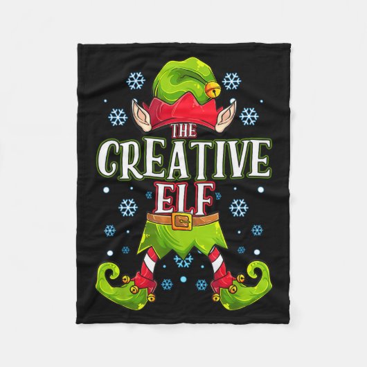 Creative Elf Matching Family Group Christmas Party Fleecedecke (Vorderseite)