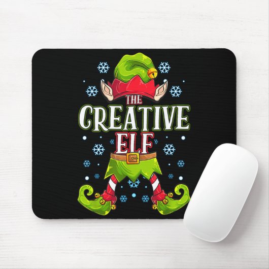 Creative Elf Matching Family Group Christmas Party Mousepad (Mit Mouse)