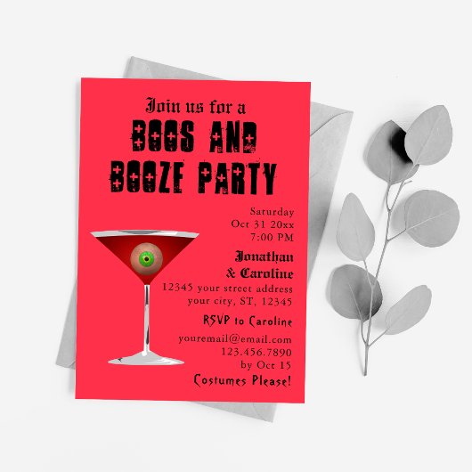 Creative Eyeball Boos Booze Party Erwachsene Beäng Einladung