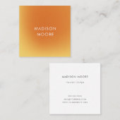 Creative farbenfrohe gelbe Orangenfarben Gradient  Quadratische Visitenkarte (Vorne/Hinten)