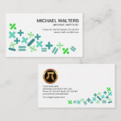 Creative farbige Mathe-Symbole Motif Tutor Visitenkarte (Vorne/Hinten)