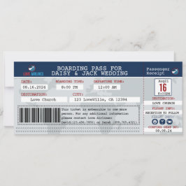 Creative Flight Boarding Pass Wedding Einladung
