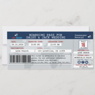 Creative Flight Boarding Pass Wedding Einladung