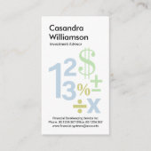 Creative Floating Numbers Math Symbols Visitenkarte (Vorderseite)