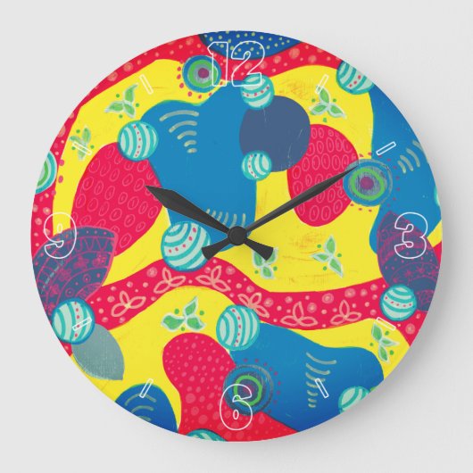 Creative Forms and Shapes Original Abstract Art Große Wanduhr (Vorderseite)