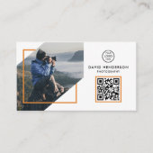 Creative Fotograf White Qr Code Visitenkarte (Vorderseite)