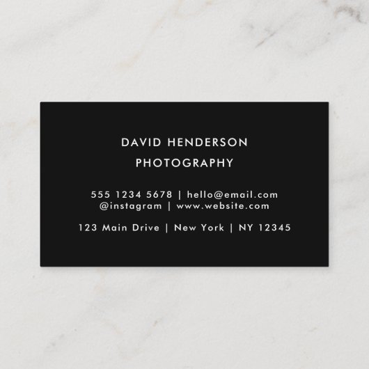 Creative Fotografy Black Qr Code Visitenkarte (Rückseite)