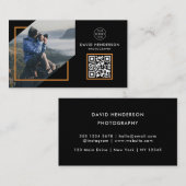 Creative Fotografy Black Qr Code Visitenkarte (Vorne/Hinten)