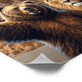Creative Funny Lion und Bären Selfie Poster (Ecke)