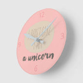 Creative Funny Text | Einhorn | Baby Kinderzimmer Runde Wanduhr (Winkel)