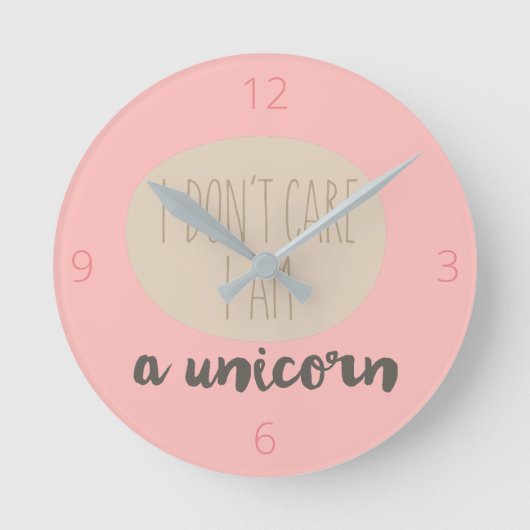 Creative Funny Text | Einhorn | Baby Kinderzimmer Runde Wanduhr (Vorderseite)