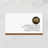 Creative Gebäude Dachdecker Beruflicher Unternehme Visitenkarte (Rückseite)