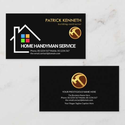 Creative Gebäude Frame Handyman Dachdeckung Visitenkarte (Vorne/Hinten)