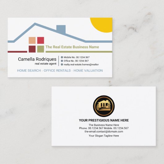 Creative Gebäude Rooftop Realty Visitenkarte (Vorne/Hinten)