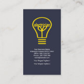 Creative Gelb Glühbirne Power Stecker Elektriker Visitenkarte (Rückseite)
