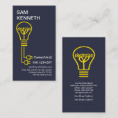 Creative Gelb Glühbirne Power Stecker Elektriker Visitenkarte (Vorne/Hinten)
