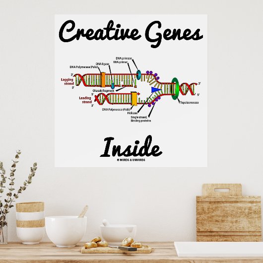 Creative Genes Inside (DNA-Replikation) Poster (Küche)