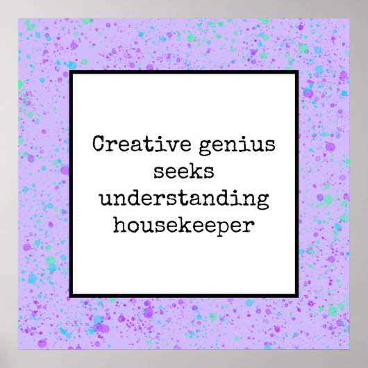 Creative Genius sucht den Housekeeper Po zu verste Poster (Vorne)