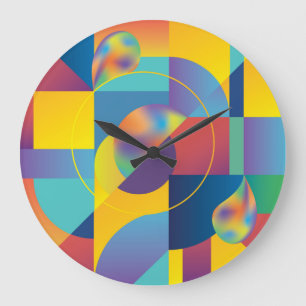 Creative Geometric: Abstrakte Vintage Abdeckung. Große Wanduhr