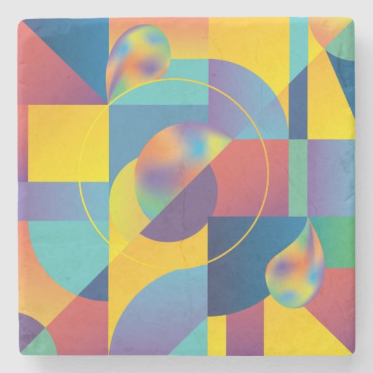 Creative Geometric: Abstrakte Vintage Abdeckung. Steinuntersetzer (Vorderseite)