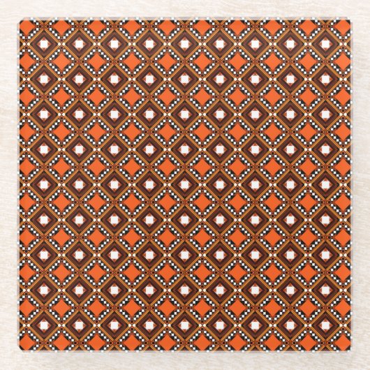 Creative Geometric, Modernes Abstraktes Rot. Glasuntersetzer (Vorderseite)