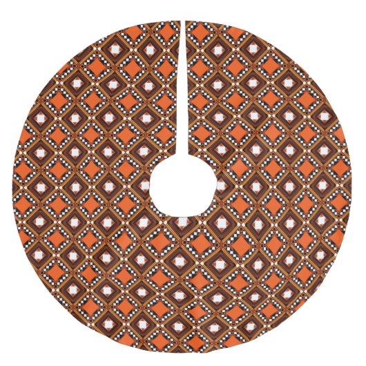 Creative Geometric, Modernes Abstraktes Rot. Polyester Weihnachtsbaumdecke (Vorderseite)
