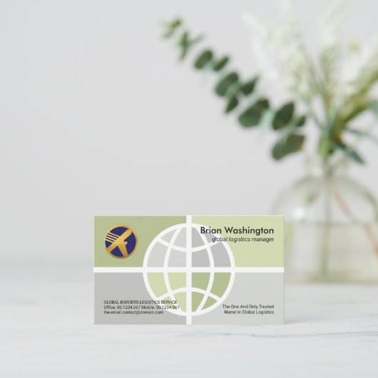 Creative Globe Quadrant Border Account Manager Visitenkarte (Stehend Vorderseite)