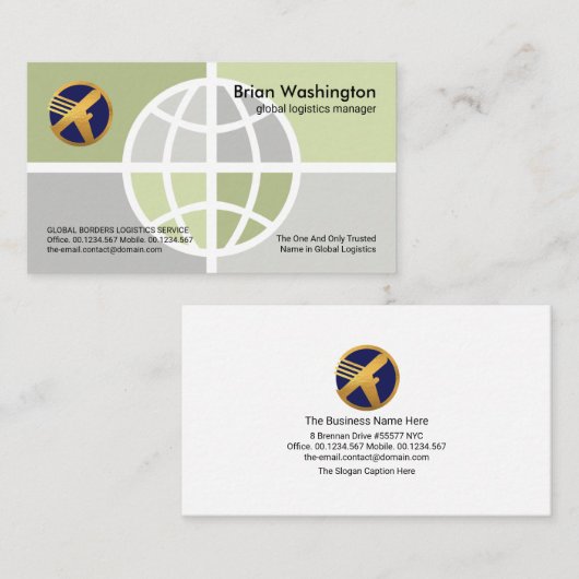 Creative Globe Quadrant Border Account Manager Visitenkarte (Vorne/Hinten)