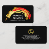Creative Gold Brush Paint Splatter  Visitenkarte (Vorne/Hinten)