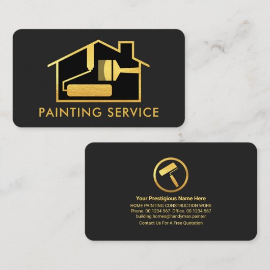 Creative Gold Brush Zuhause Malerei Visitenkarte (Vorne/Hinten)