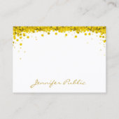 Creative Gold Confetti Handschrift Text Template Visitenkarte (Vorderseite)
