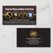 Creative Gold Construction Icon Zuhause Renovation Visitenkarte (Vorne/Hinten)
