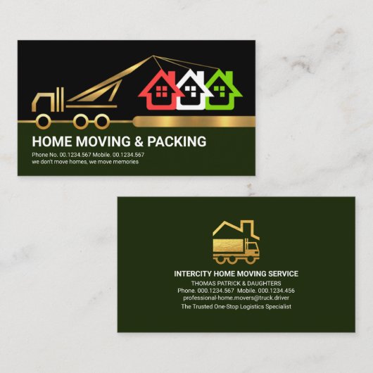 Creative Gold Crane Border Zuhause Moving Visitenkarte (Vorne/Hinten)