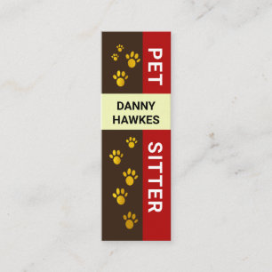 Creative Gold Doggy Paw druckt Pet Sitter Mini Visitenkarte