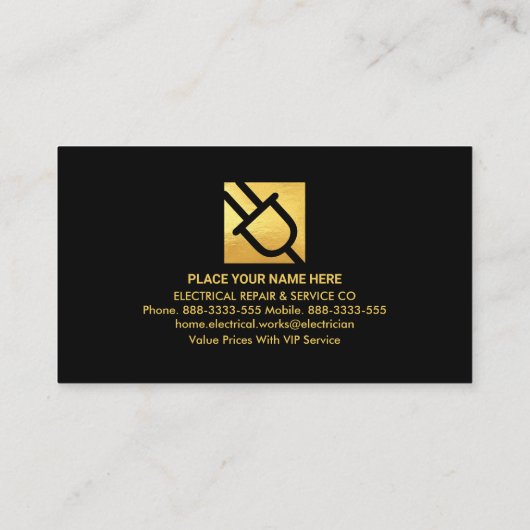 Creative Gold Electrical Zuhause Wire Visitenkarte (Rückseite)
